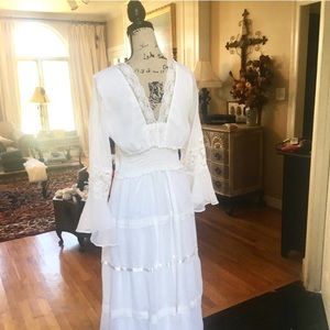 Gorgeous detailed white floor length dress